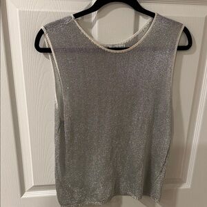 Zara Metallic Silver Muscle Tee